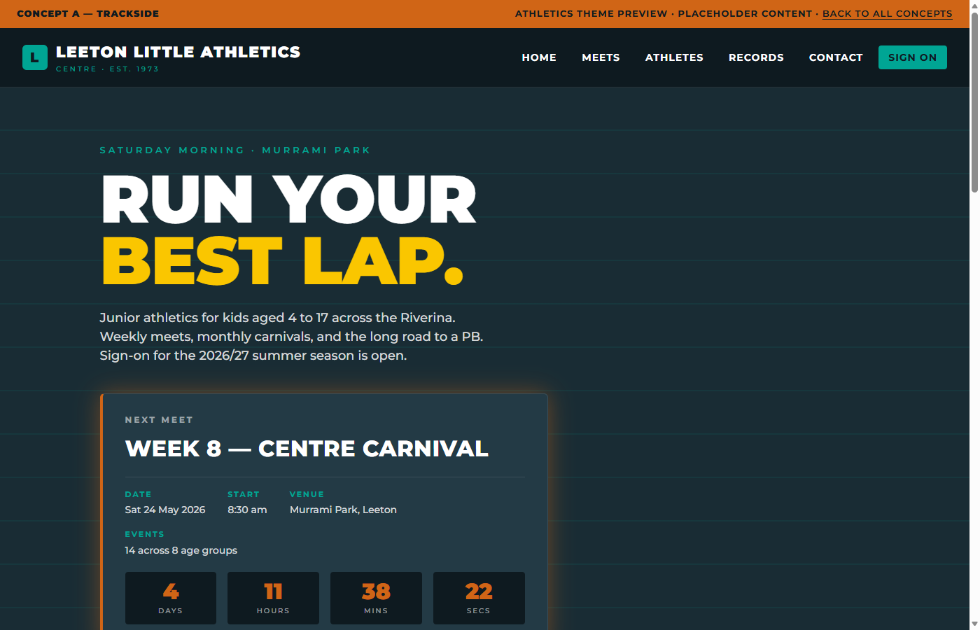 Trackside athletics theme
